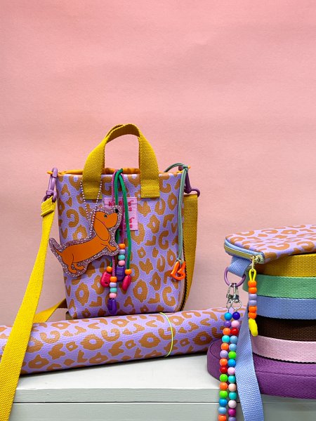 Kunstleder Happy Collection Leo by Cherry Picking flieder/braun